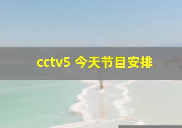 cctv5 今天节目安排